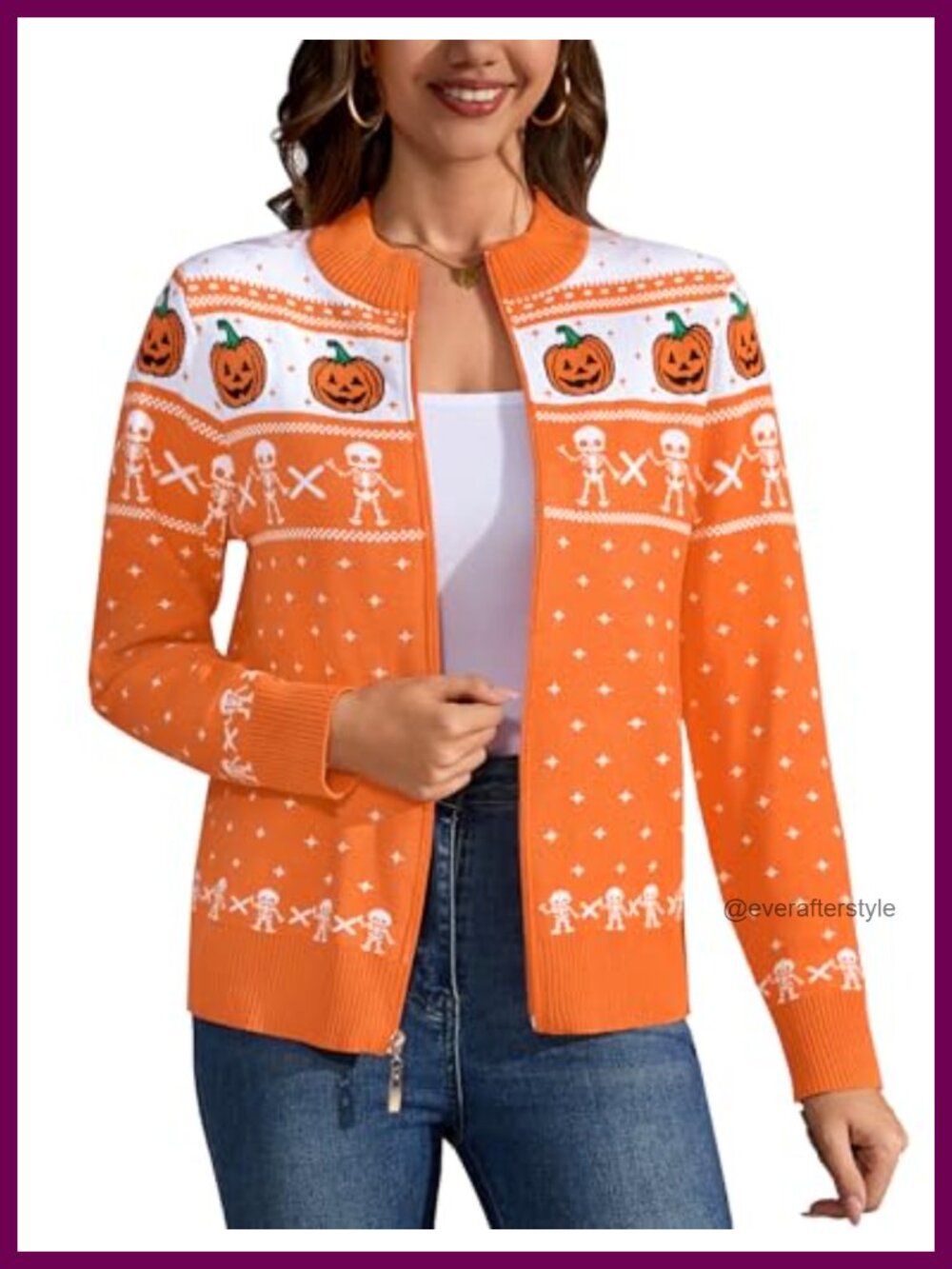 Totatuit Womens Cotton Zip Up Knitted Cardigan Long Sleeve Crew Neck